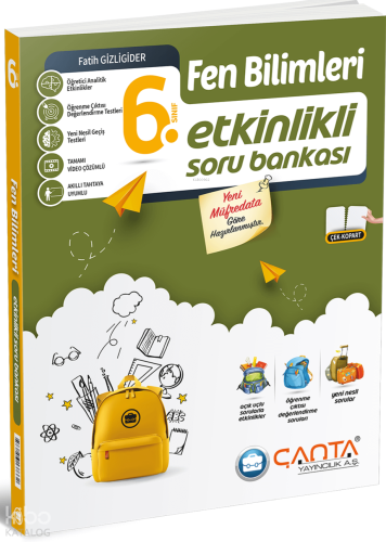 Çanta Yayınları 6.Sınıf Fen Bilimleri Etkinlikli Kazanım Soru Bankası