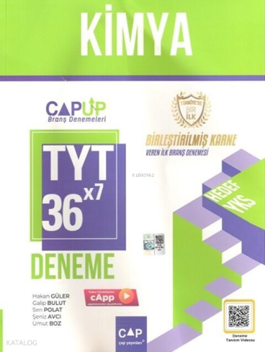 Çap Yayınları TYT Kimya 36 x 7 Up Deneme