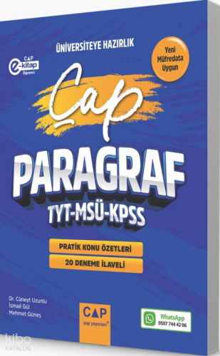 Çap Yayınları TYT MSÜ KPSS Paragraf Pratik Konu Özetleri 20 Deneme İla