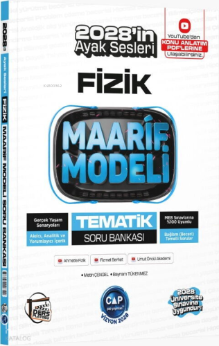 Çap Yayınları Üniversiteye Hazırlık Fizik Maarif Modeli Tematik Soru B