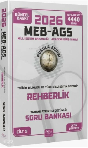 CBA Yayınları 2026 MEB-AGS Eğitim Bilimleri Rehberlik Soru Bankası Çöz