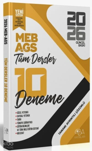CBA Yayınları 2026 MEB- AGS Tüm Dersler 10 Deneme Çözümlü | Kolektif |