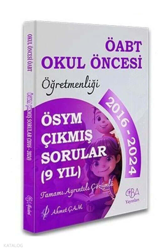 CBA Yayınları ÖABT MEB-AGS Okul Öncesi Öğretmenliği Çıkmış Sorular Son