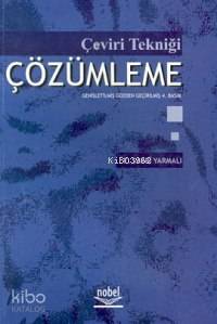 Çeviri Tekniği Çözümleme | Eyüp Sabri Yarmalı | Nobel Yayın Dağıtım