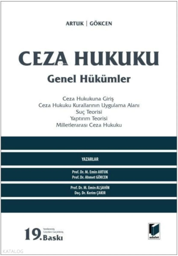 Ceza Hukuku Genel Hükümler (Ciltli) | Mehmet Emin Artuk | Adalet Yayın