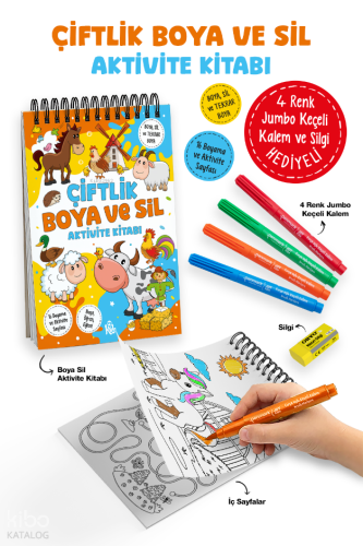 Çiftlik – Boya ve Sil Aktivite Kitabı | Kolektif | Bigkids Yayınları