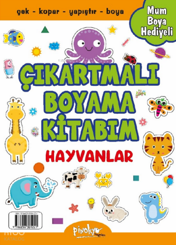 Çıkartmalı Boyama Kitabım - Hayvanlar (Boya Kalemi Hediyeli) | Buçe Da