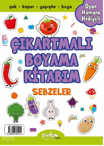 Çıkartmalı Boyama Kitabım - Sebzeler (Boya Kalemi Hediyeli) | Buçe Day