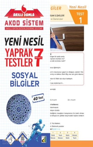 Damla Eğitim Yeni Nesil Sosyal Bilgiler Yaprak Testler - 7