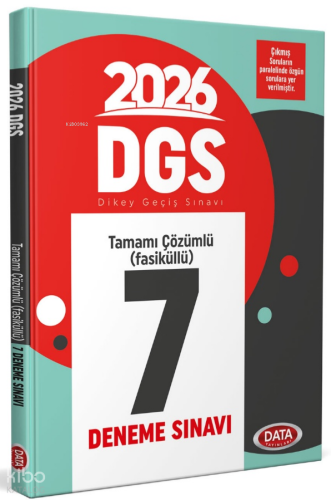 Data Yayınları 2026 DGS Tamamı Çözümlü (Fasiküllü) 7 Deneme Sınavı