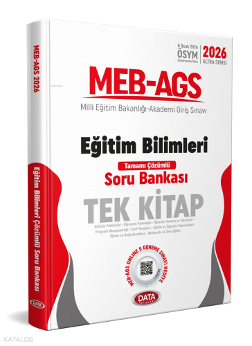 Data Yayınları 2026 MEB AGS Eğitim Bilimleri Tek Kitap Çözümlü Soru Bankası