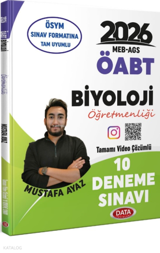 Data Yayınları 2026 MEB-AGS ÖABT Biyoloji Öğretmenliği Tamamı Video Çözümlü 10 Deneme Sınav