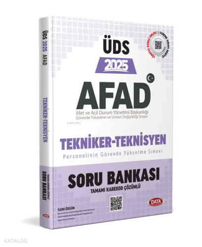Data Yayınları AFAD Tekniker - Teknisyen ÜDS Soru Bankası - Karekod Çözümlü