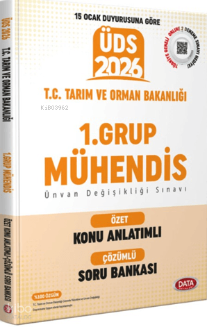 Data Yayınları T.C. Tarım ve Orman Bakanlığı ÜDS 1. Grup Mühendis Özet