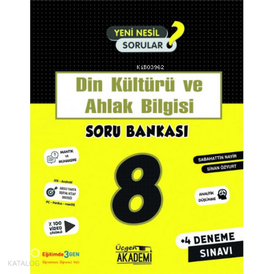 Din Kültürü Ve Ahlak Bilgisi - Soru Bankası | Kolektif | Üçgen Yayıncı