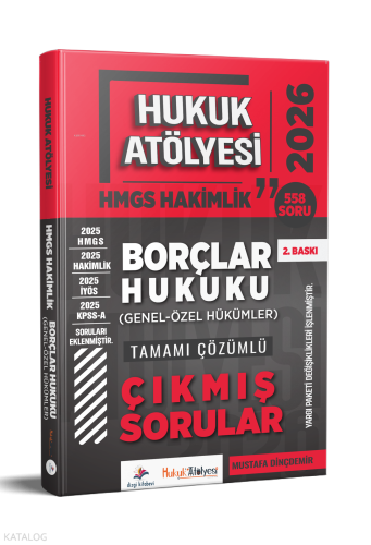 Dizgi Kitap 2026 Hukuk Atölyesi HMGS Hakimlik Borçlar Hukuku Genel ve Özel Hükümler Çıkmış Sorular
