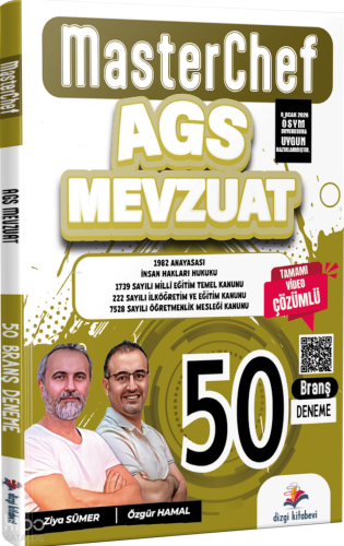 Dizgi Kitap 2026 MasterChef MEB AGS Mevzuat Tamamı Video Çözümlü 50 Br