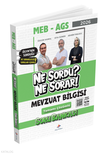 Dizgi Kitap 2026 MEB AGS Mevzuat Bilgisi Ne Sordu Ne Sorar Tamamı Video Çözümlü Soru Bankası