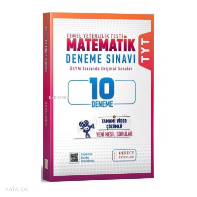 Drc Tyt Matematik 10 Lu Deneme 2021-2022 | Kolektif | Derece Yayınları