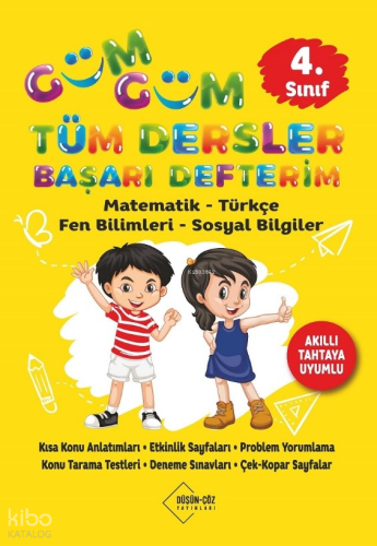 Düşün-Çöz Yayınları 4. Sınıf Güm Güm Tüm Dersler Başarı Defterim ;Matematik-Türkçe-Fen Bilimleri-Sosyal Bilgiler
