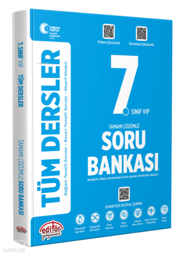 Editör 7. Sınıf VIP Tüm Dersler Soru Bankası | Kolektif | Editör Yayın