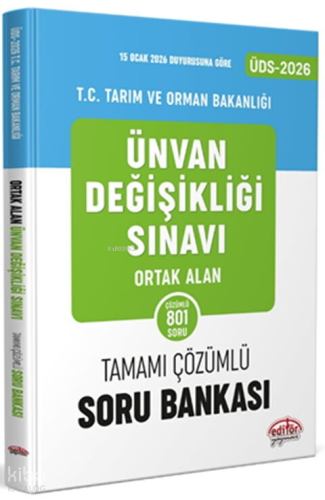 Editör T.C. Tarım ve Orman Bakanlığı ÜDS Ortak Konular 1045 Çözümlü So