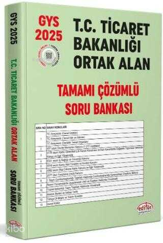 Editör T.C. Ticaret Bakanlığı Tüm Kadrolar İçin Tamamı Çözümlü Ortak A