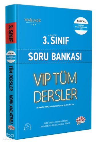 Editör Vip 3. Sınıf Tüm Dersler Soru Bankası Mavi Kitap Kamp: