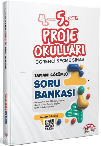 Editör Yayınevi 4. Sınıftan 5. Sınıfa Proje Okulları Öğrenci Seçme Sın