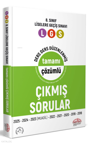 Editör Yayınevi 8.Sınıf LGS Çıkmış Sorular ve Çözümleri