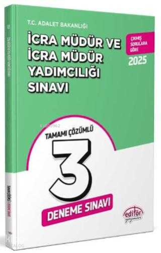 Editör Yayınevi İcra Müdür ve Müdür Yardımcılığı 3 Deneme Tamamı Çözümlü Deneme Sınavı
