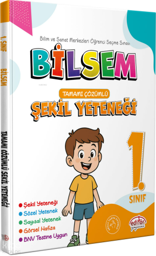 Editör Yayınları 1. Sınıf Bilsem Hazırlık Şekil Yeteneği Tamamı Çözüml