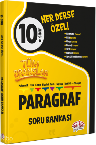 Editör Yayınları 10. Sınıf Tüm Branşlar Paragraf Soru Bankası