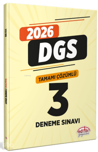 Editör Yayınları 2026 DGS Tamamı Çözümlü 3 Deneme Sınavı