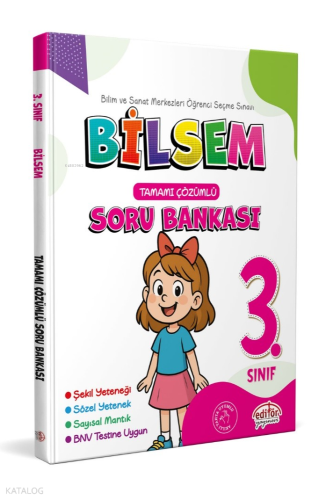 Editör Yayınları 3. Sınıf Bilsem Çözümlü Soru Bankası | Kolektif | Edi