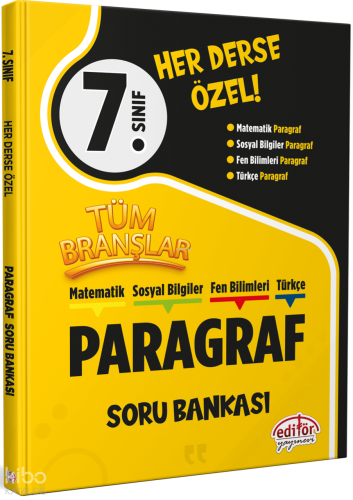 Editör Yayınları 7. Sınıf Tüm Branşlar Paragraf Soru Bankası