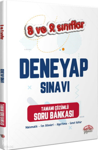 Editör Yayınları 8-9. Sınıf Deneyap Tamamı Çözümlü Soru Bankası | Kole
