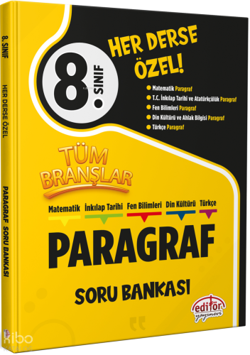 Editör Yayınları 8. Sınıf Tüm Branşlar Paragraf Soru Bankası