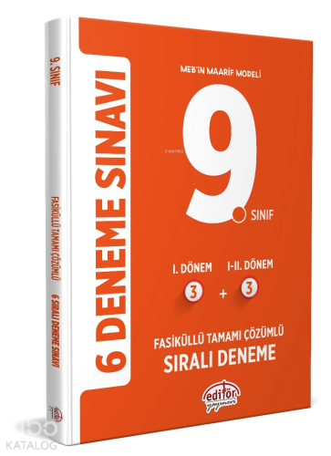 Editör Yayınları 9.Sınıf (3+3) Fasiküllü Tamamı Çözümlü 6 Deneme Sınavı