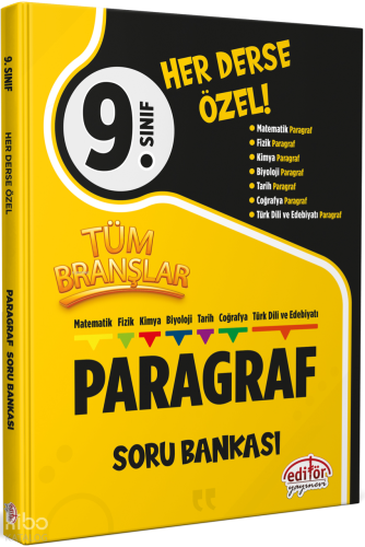 Editör Yayınları 9. Sınıf Tüm Branşlar Paragraf Soru Bankası