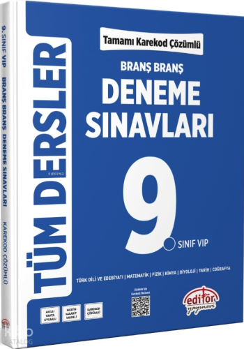 Editör Yayınları 9. Sınıf Tüm Dersler Branş Branş Tamamı Çözümlü Denem