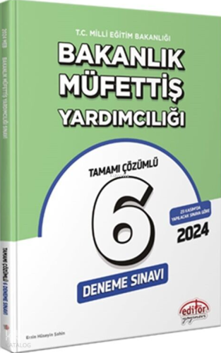 Editör Yayınları MEB Bakanlık Müfettiş Yardımcılığı Tamamı Çözümlü 6 D