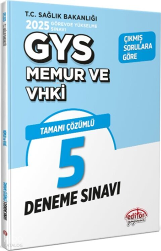 Editör Yayınları T.C Sağlık Bakanlığı Memur VHKİ Tamamı Çözümlü 5 Dene