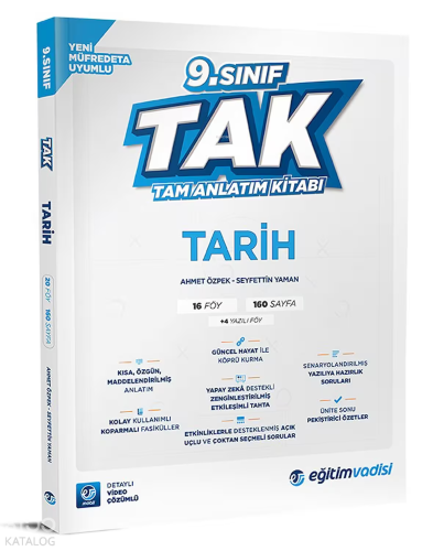 Eğitim Vadisi 2025 9. Sınıf Tarih Tak Tam İzleme Kitabı