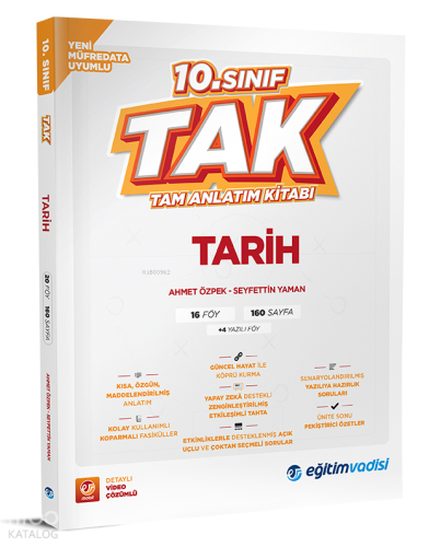 Eğitim Vadisi Yayınları 10. Sınıf Tam Anlatım Kitabı Tarih | Ahmet Özp