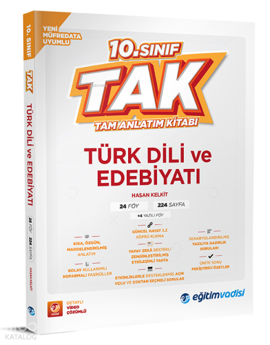 Eğitim Vadisi Yayınları 10.Sınıf Tam Anlatım Kitabı Türk Dili ve Edebi