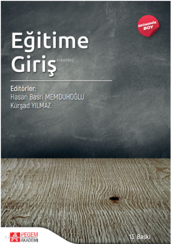Eğitime Giriş - (Ekonomik Boy) | Hasan Basri Memduhoğlu | Pegem Akadem