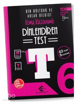 Eker Test Yayınları 6. Sınıf Din Kültürü ve Ahlak Bilgisi Dinlendiren Test Denemoji Deneme 2 Hediyeli Eker Test