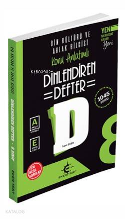 Eker Test Yayınları 8. Sınıf LGS Din Kültürü ve Ahlak Bilgisi Dinlendiren Defter Eker Test