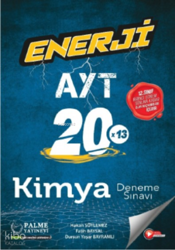 Enerji Ayt Kimya 20 Deneme Sınavı (12.Sınıf 1.Dönem Konularını İçerir.